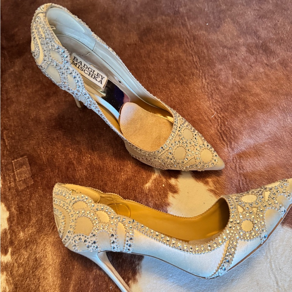 Badgley Mischka Gold Embellished Heels